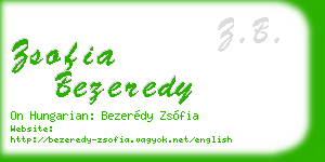 zsofia bezeredy business card